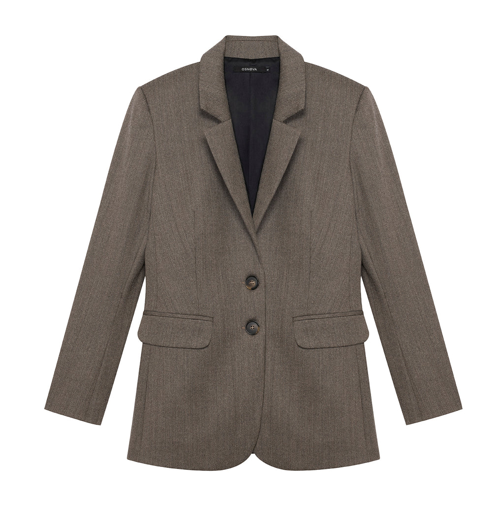 MARYNARKA HERRINGBONE WOOL MIX