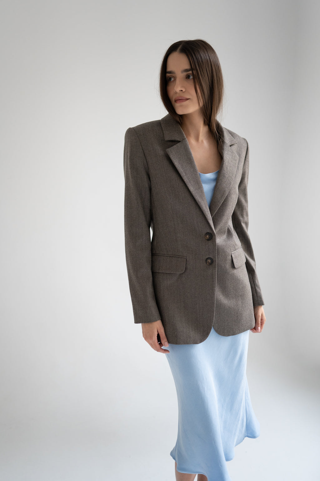 MARYNARKA HERRINGBONE WOOL MIX