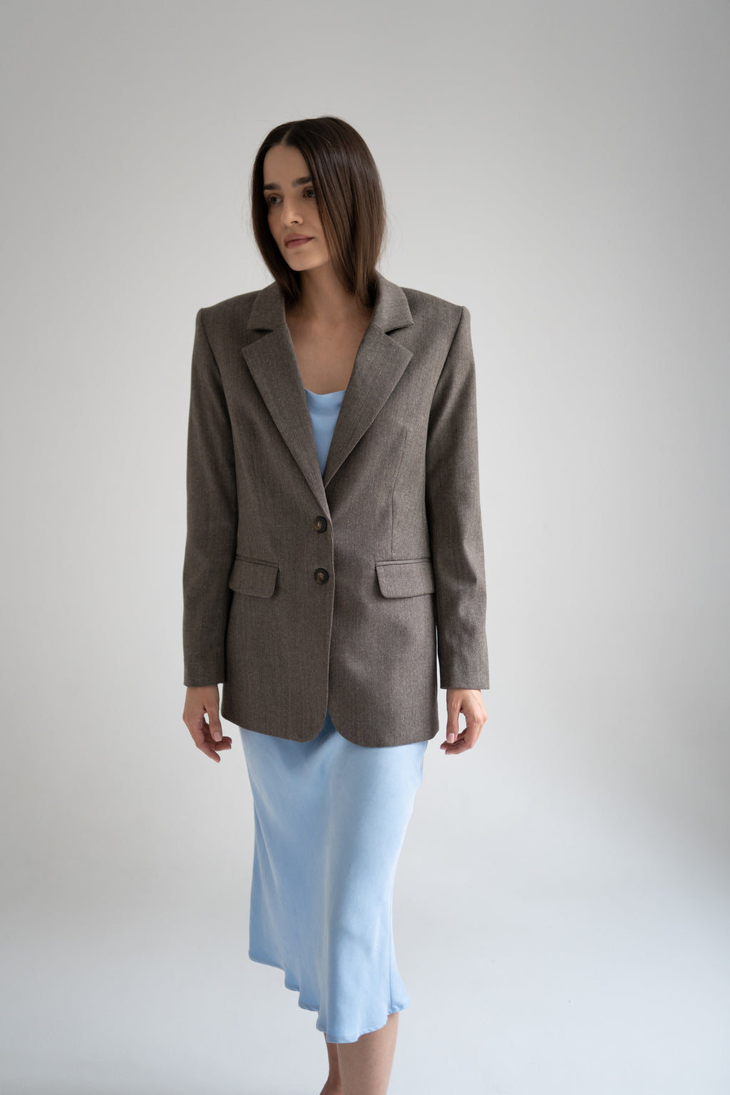 MARYNARKA HERRINGBONE WOOL MIX