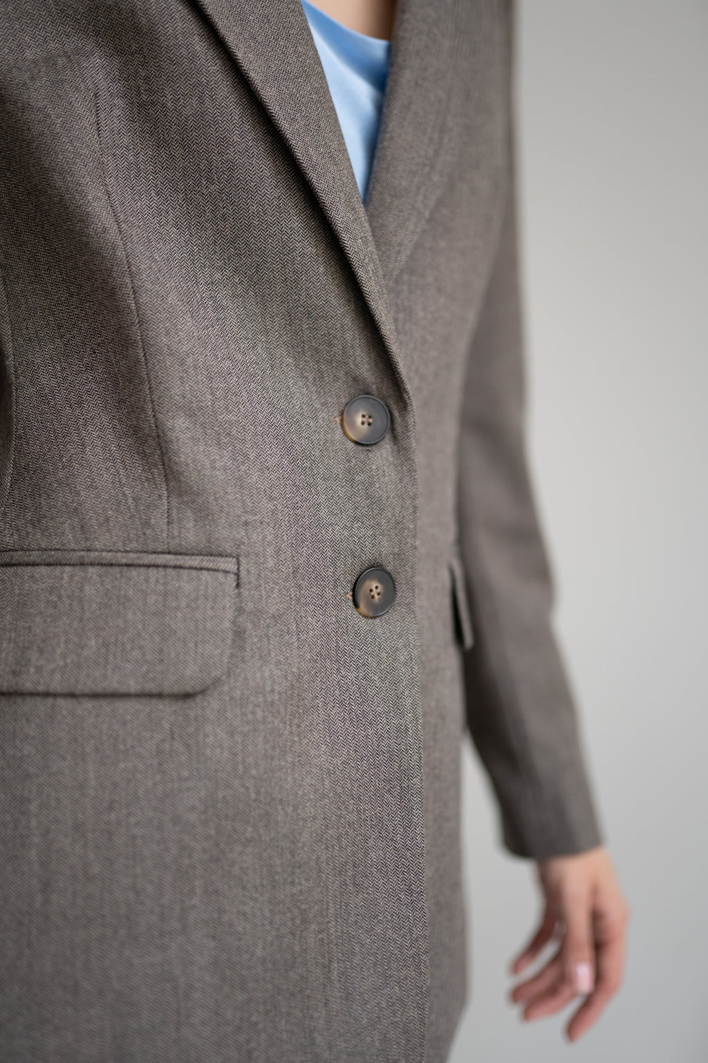 MARYNARKA HERRINGBONE WOOL MIX
