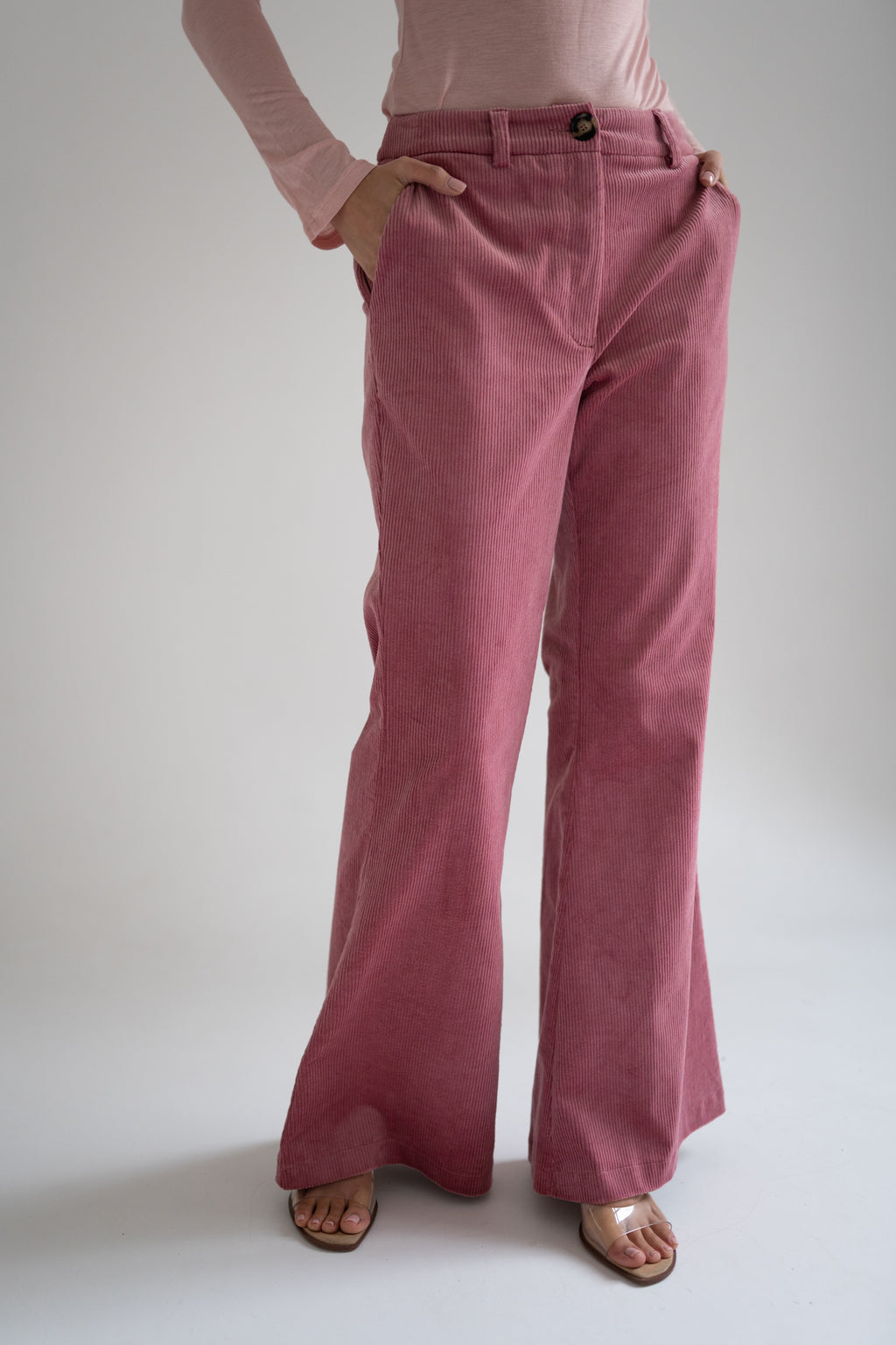 SPODNIE PINK CORDUROY