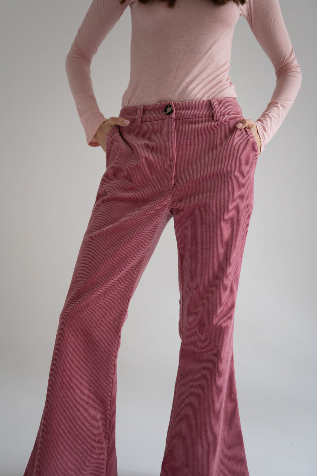 SPODNIE PINK CORDUROY