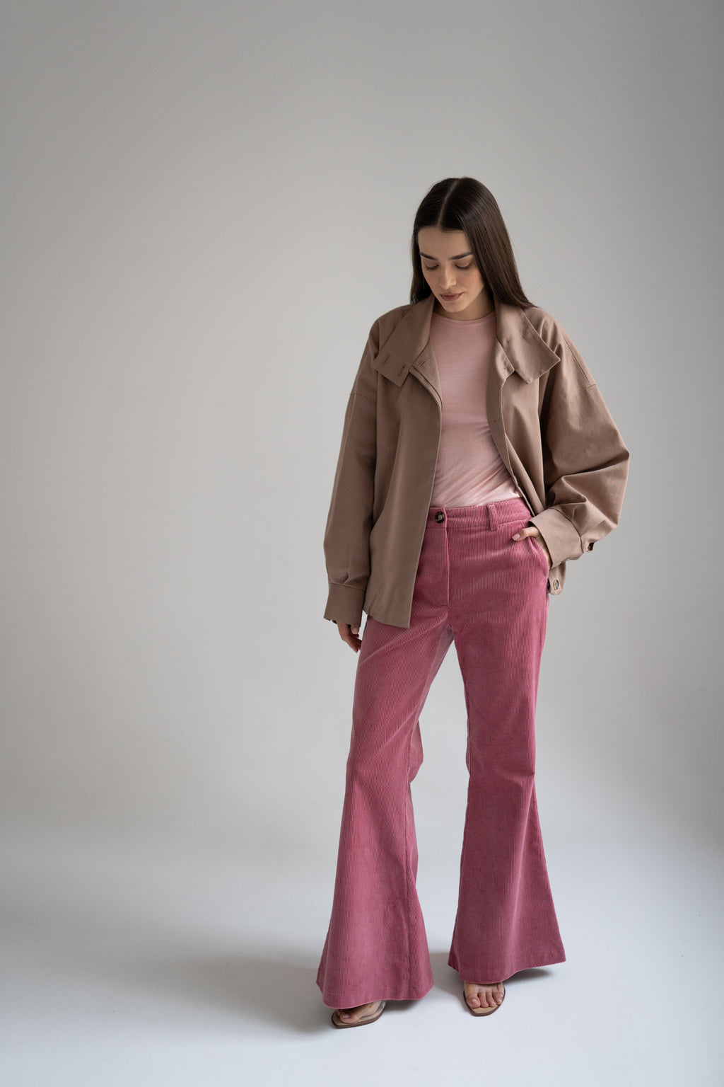 SPODNIE PINK CORDUROY