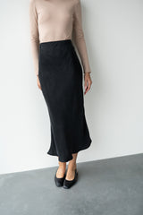 SPÓDNICA SLIP SKIRT SIA BLACK - CUPRO