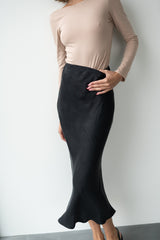 SPÓDNICA SLIP SKIRT SIA BLACK - CUPRO