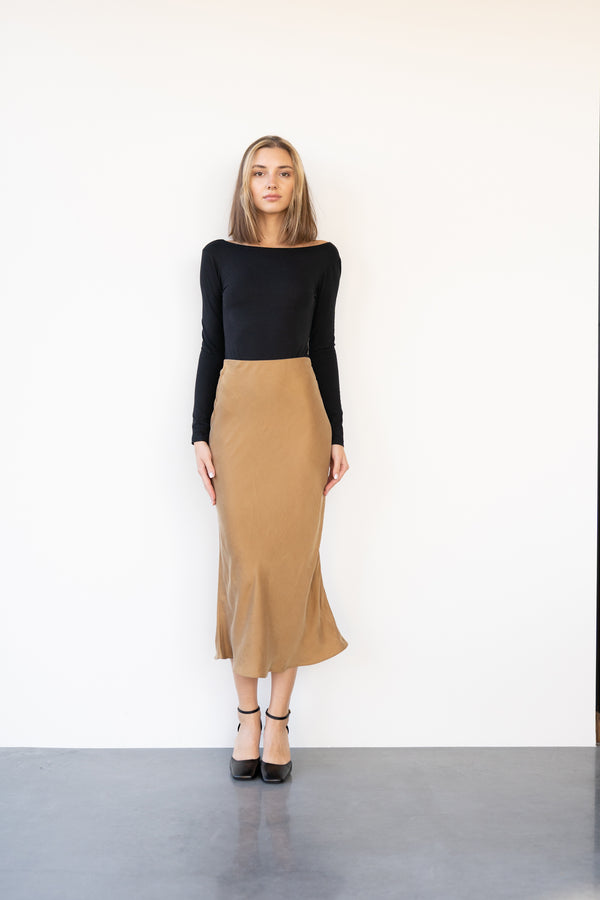 SPÓDNICA SLIP SKIRT SIA GOLD - CUPRO