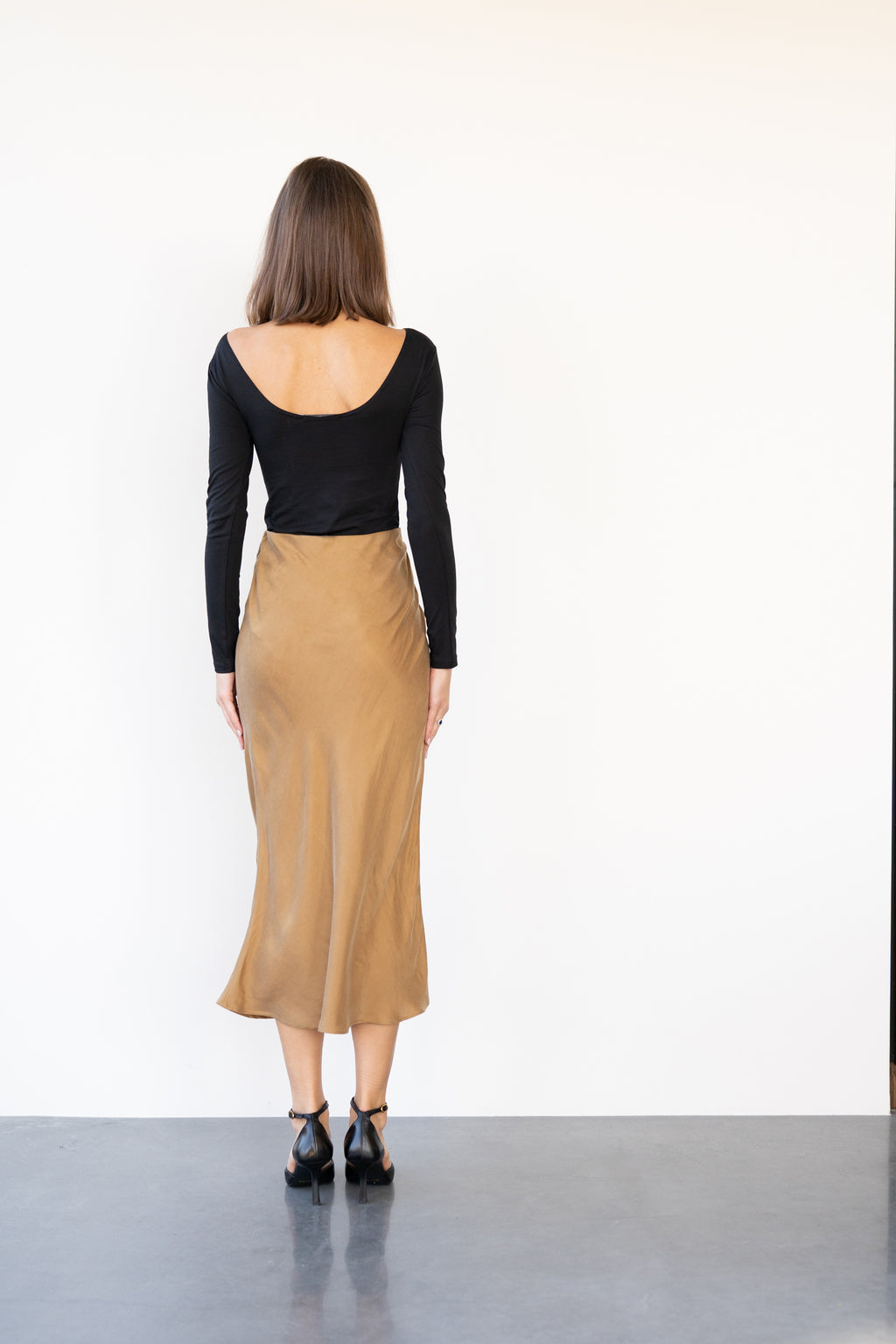 SPÓDNICA SLIP SKIRT SIA GOLD - CUPRO