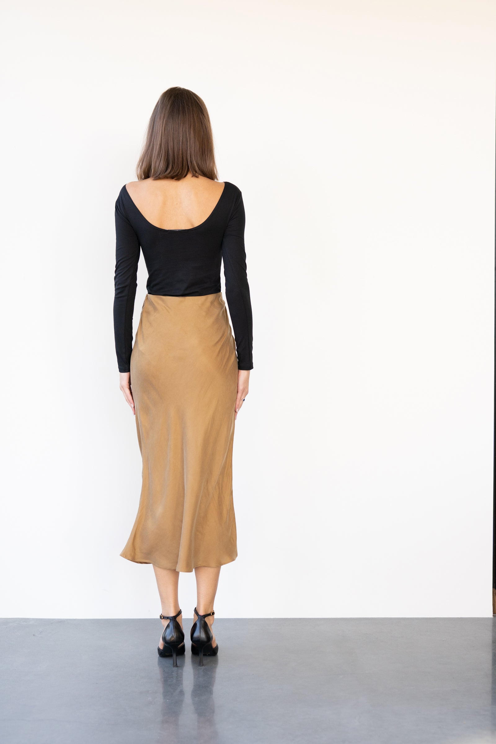 SPÓDNICA SLIP SKIRT SIA GOLD - CUPRO