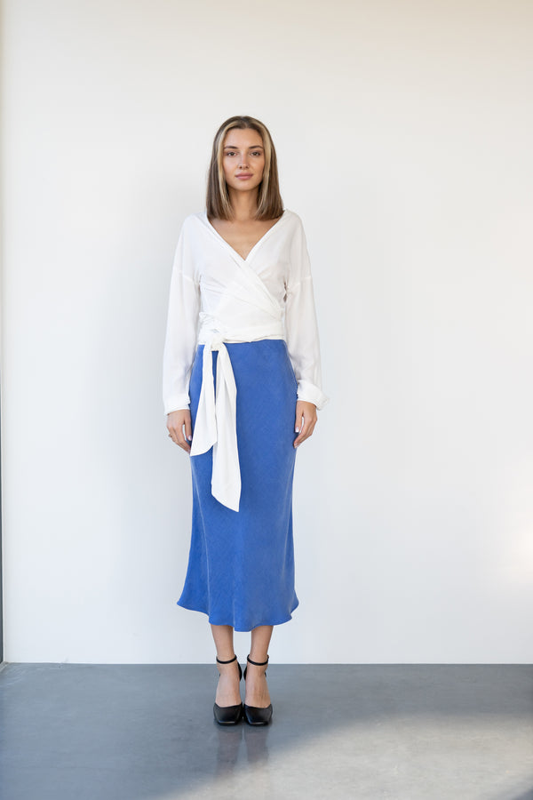 SPÓDNICA SLIP SKIRT SIA BLUE - CUPRO