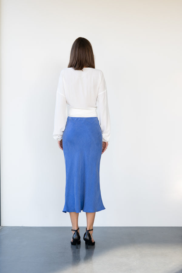 SPÓDNICA SLIP SKIRT SIA BLUE - CUPRO