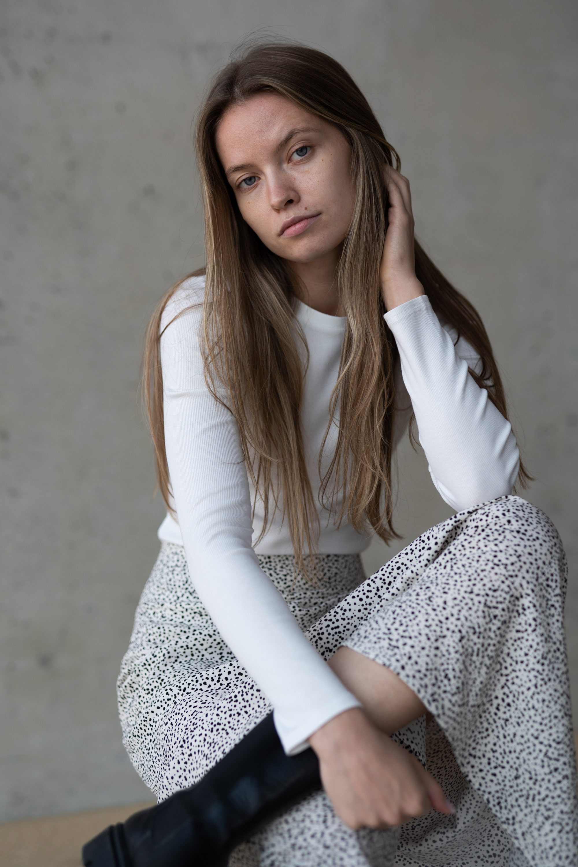 LONGSLEEVE RIB SHAPE PRĄŻEK - BAWEŁNA ORGANICZNA -WHITE