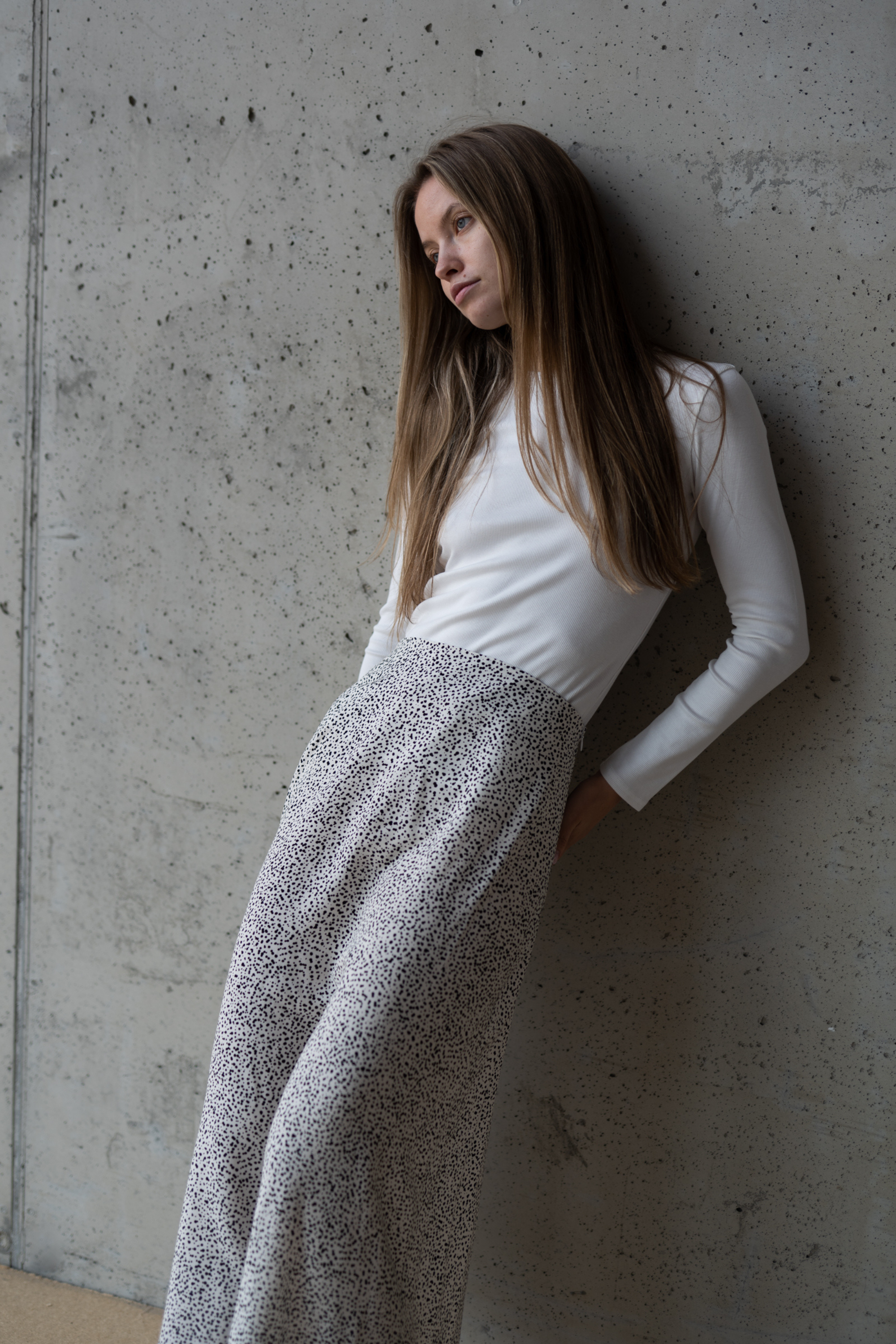 LONGSLEEVE RIB SHAPE PRĄŻEK - BAWEŁNA ORGANICZNA -WHITE