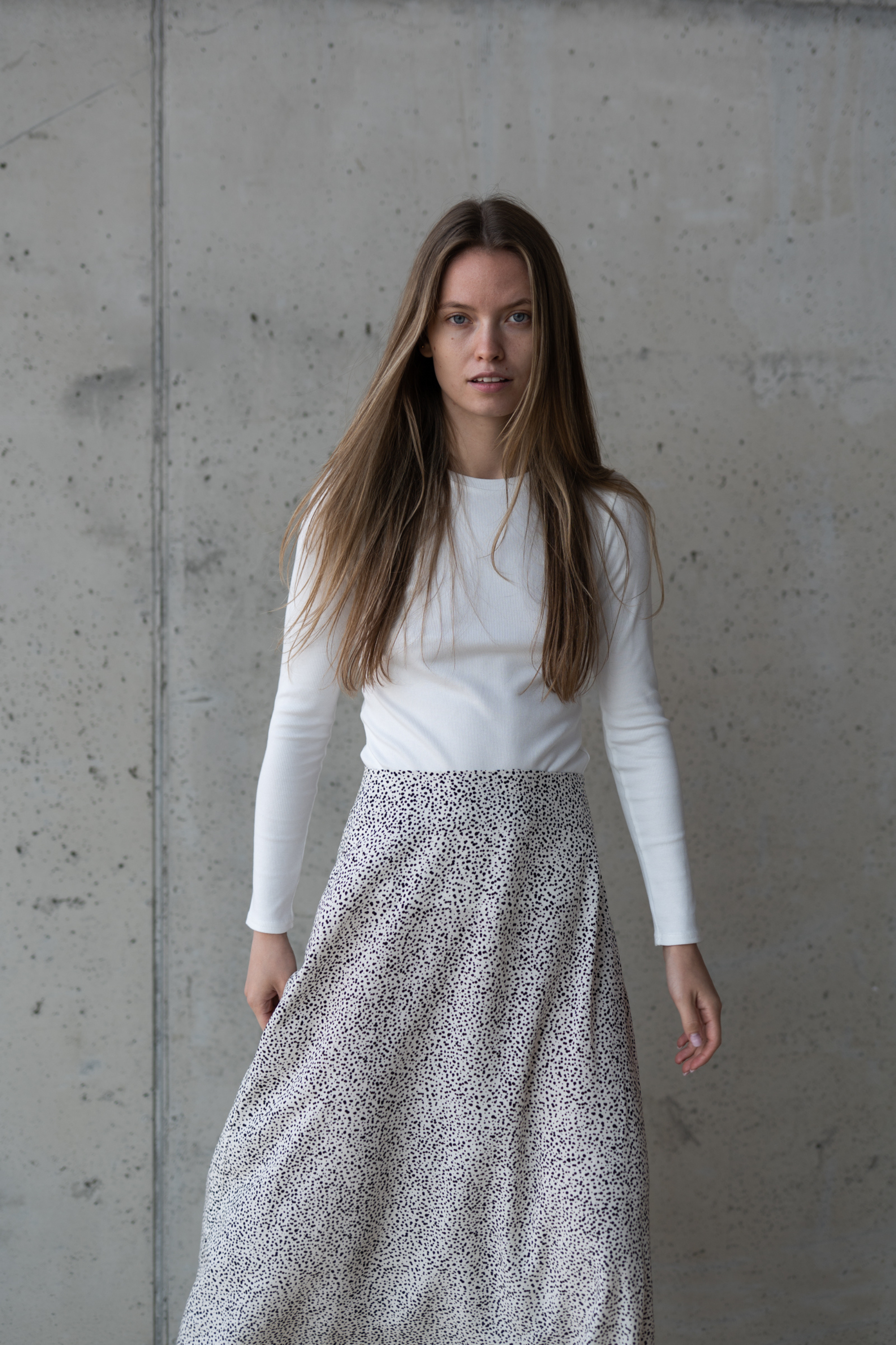LONGSLEEVE RIB SHAPE PRĄŻEK - BAWEŁNA ORGANICZNA -WHITE