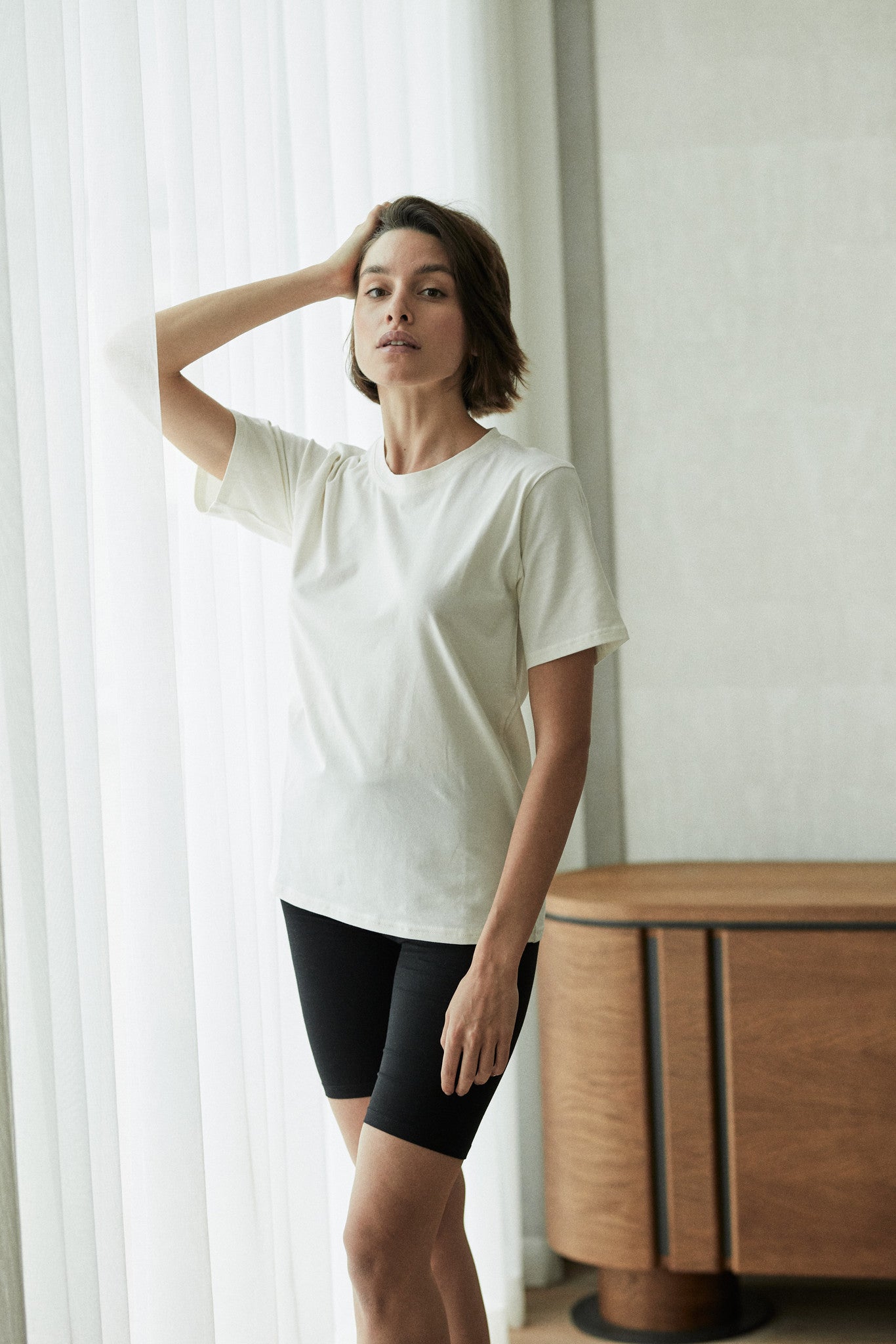 t-shirt Vang kremowa biel - bawełna organiczna