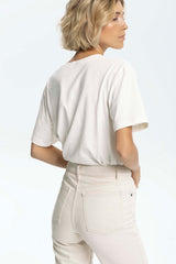t-shirt Vang kremowa biel - bawełna organiczna