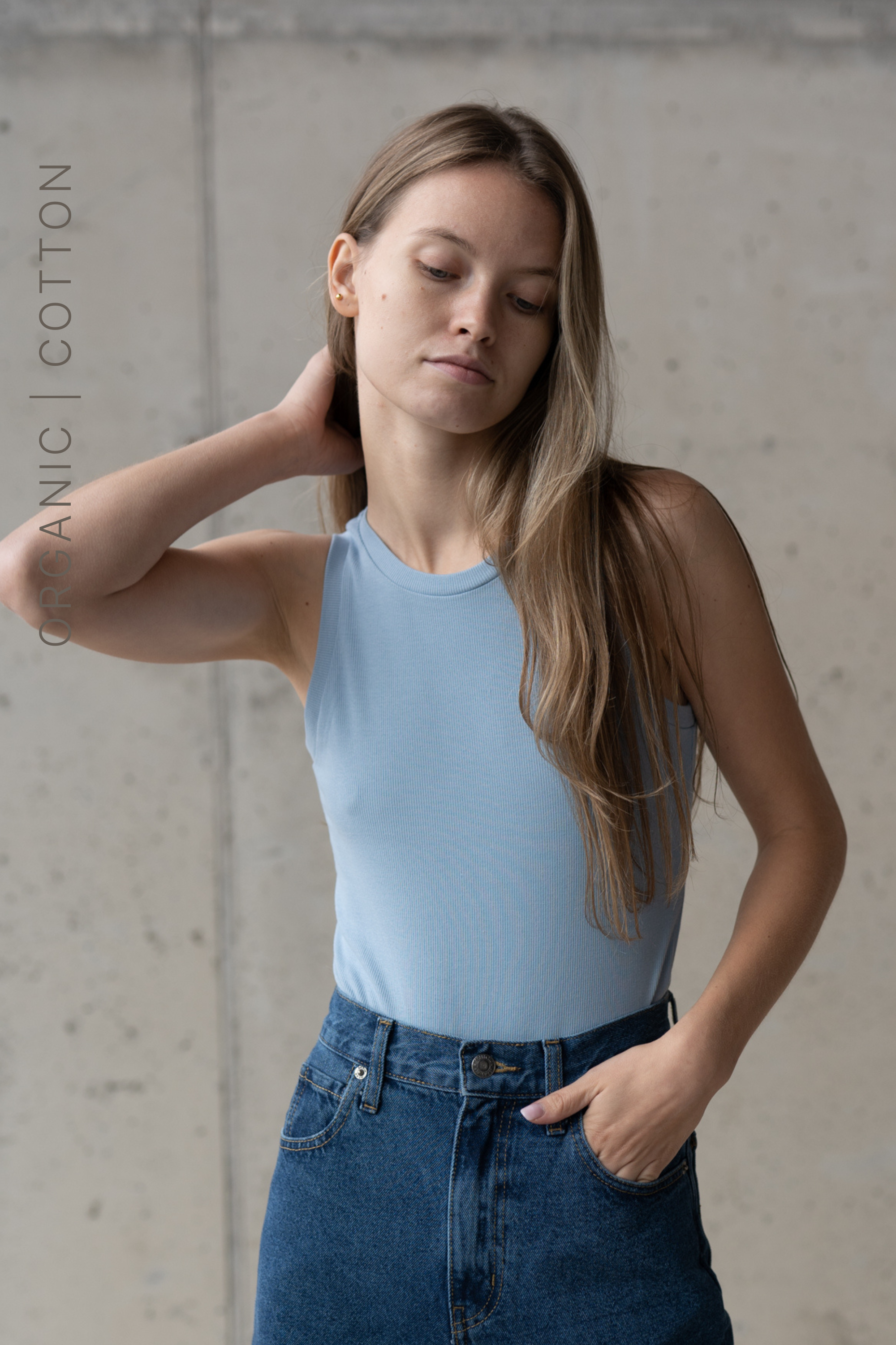 BODY HALTER BLUE - BAWEŁNA ORGANICZNA