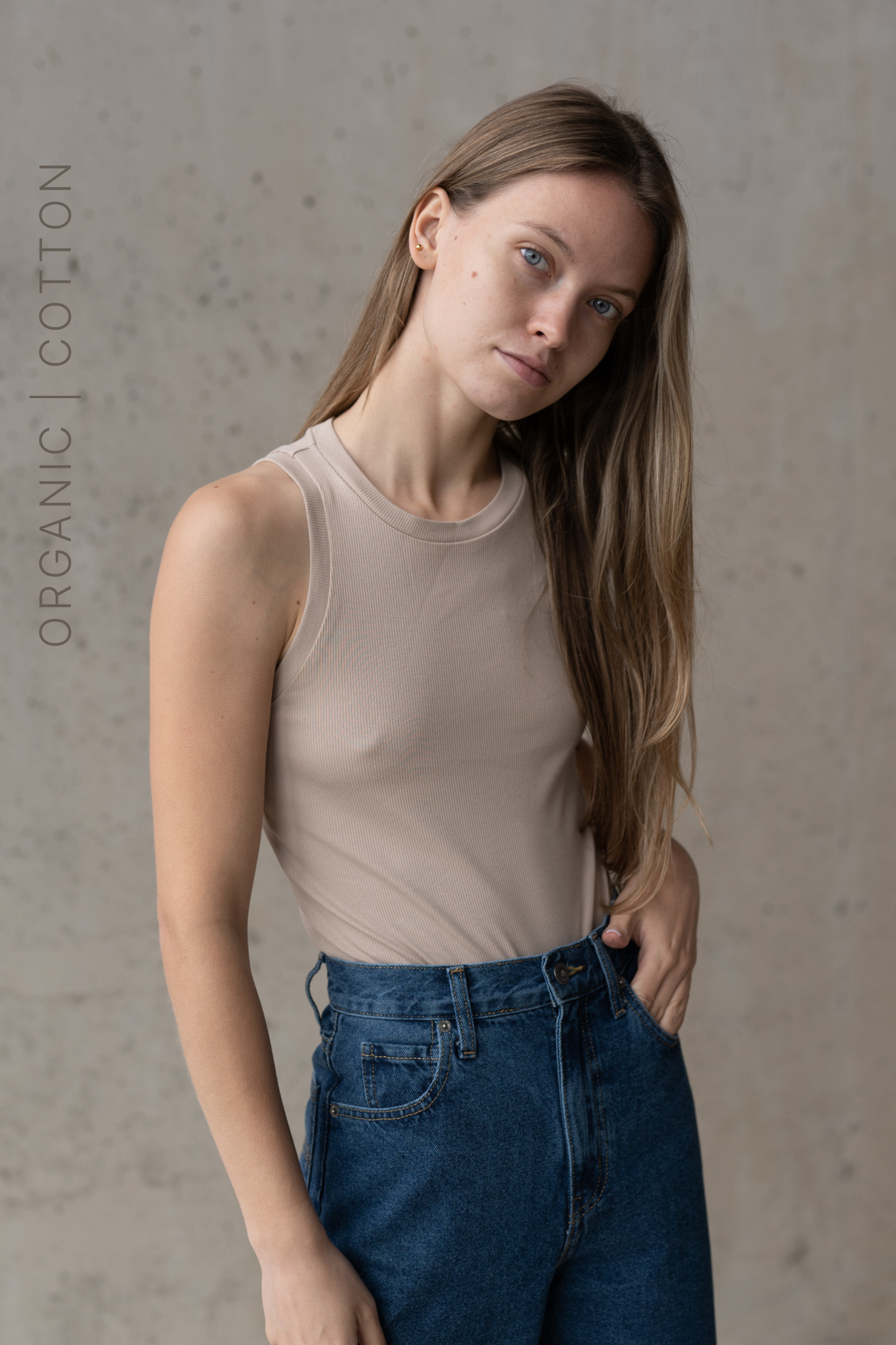 BODY HALTER BEŻ - BAWEŁNA ORGANICZNA