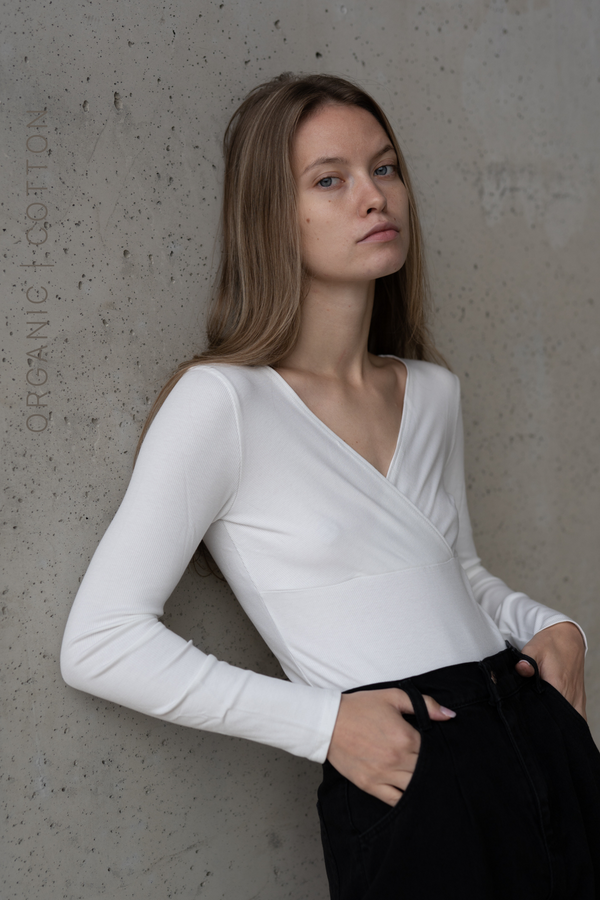 BODY VESSA OFF WHITE - BAWEŁNA ORGANICZNA