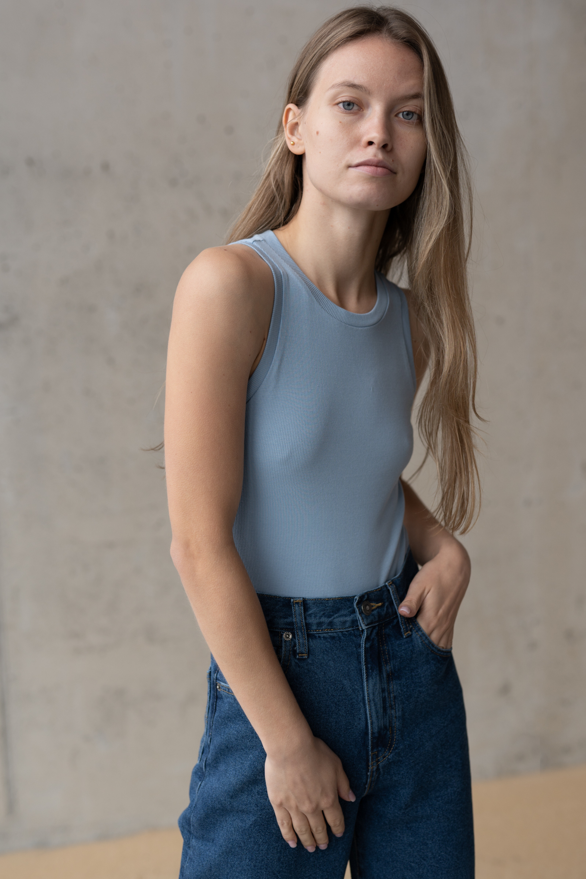 BODY HALTER BLUE - BAWEŁNA ORGANICZNA