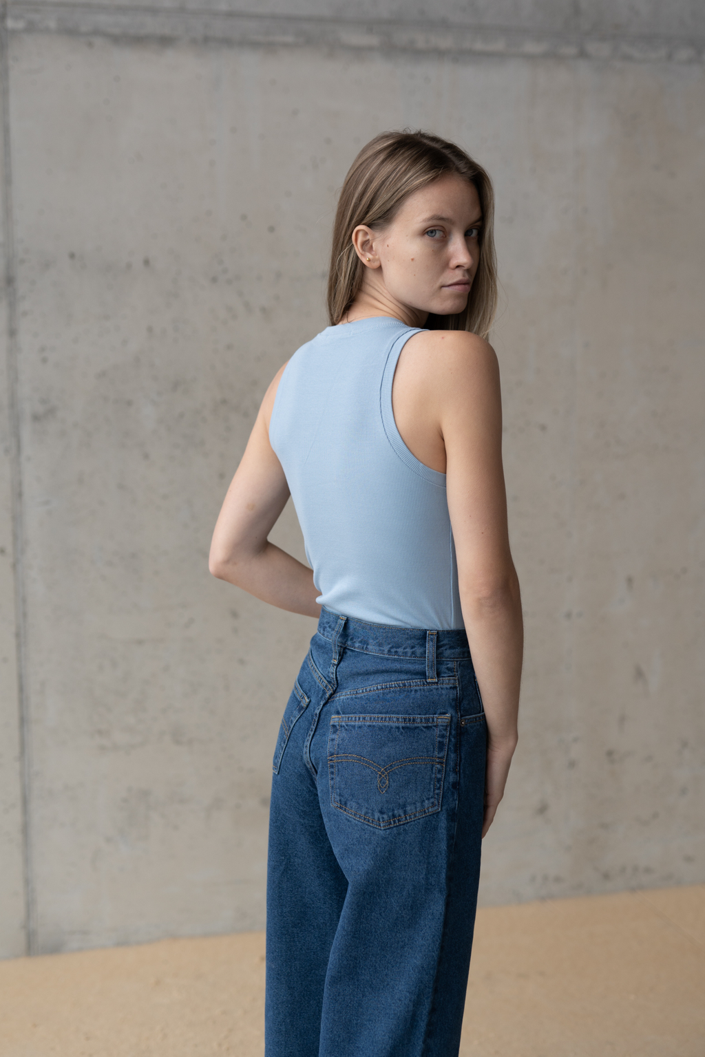 BODY HALTER BLUE - BAWEŁNA ORGANICZNA