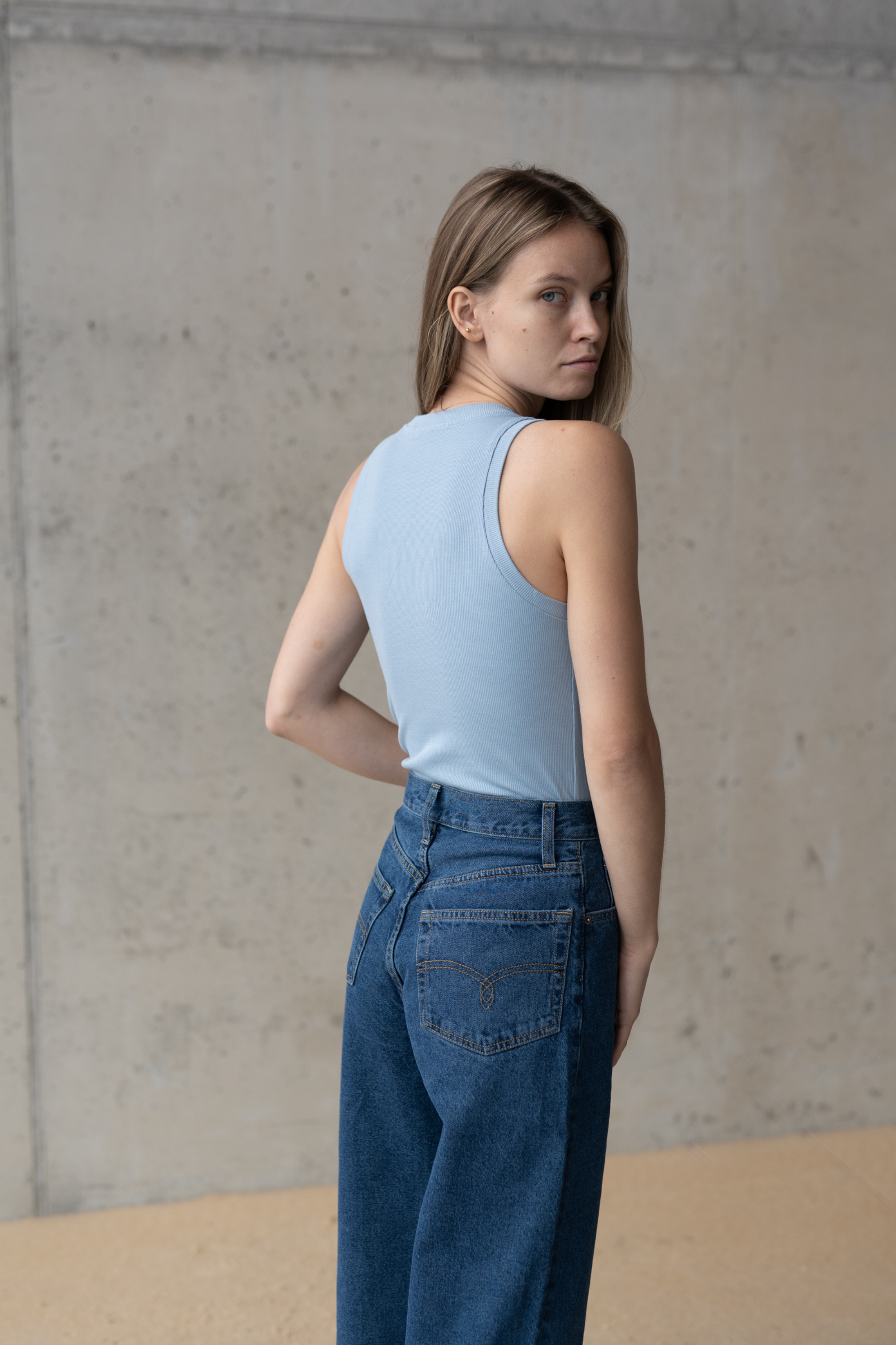 BODY HALTER BLUE - BAWEŁNA ORGANICZNA