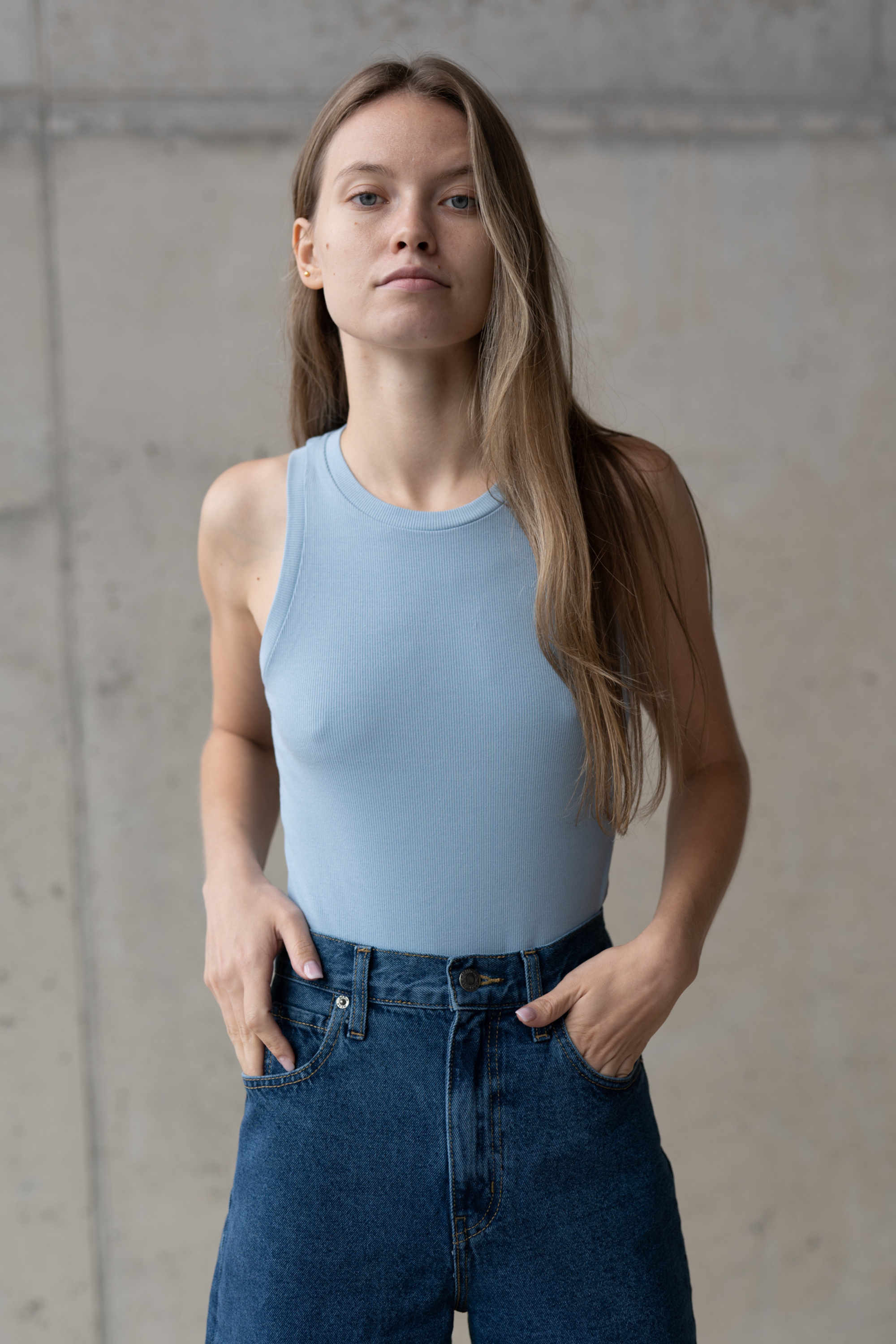 BODY HALTER BLUE - BAWEŁNA ORGANICZNA