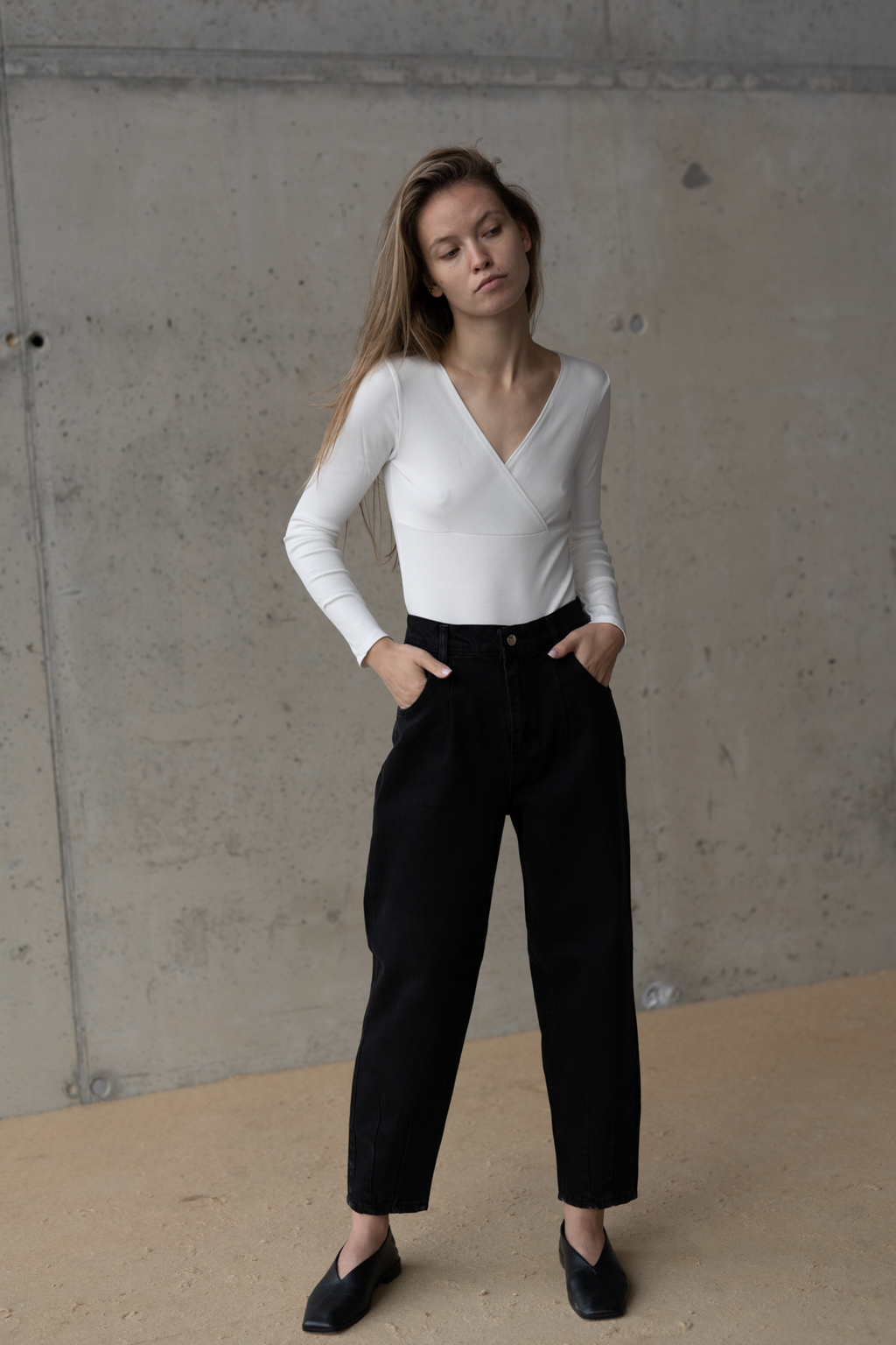 BODY VESSA OFF WHITE - BAWEŁNA ORGANICZNA
