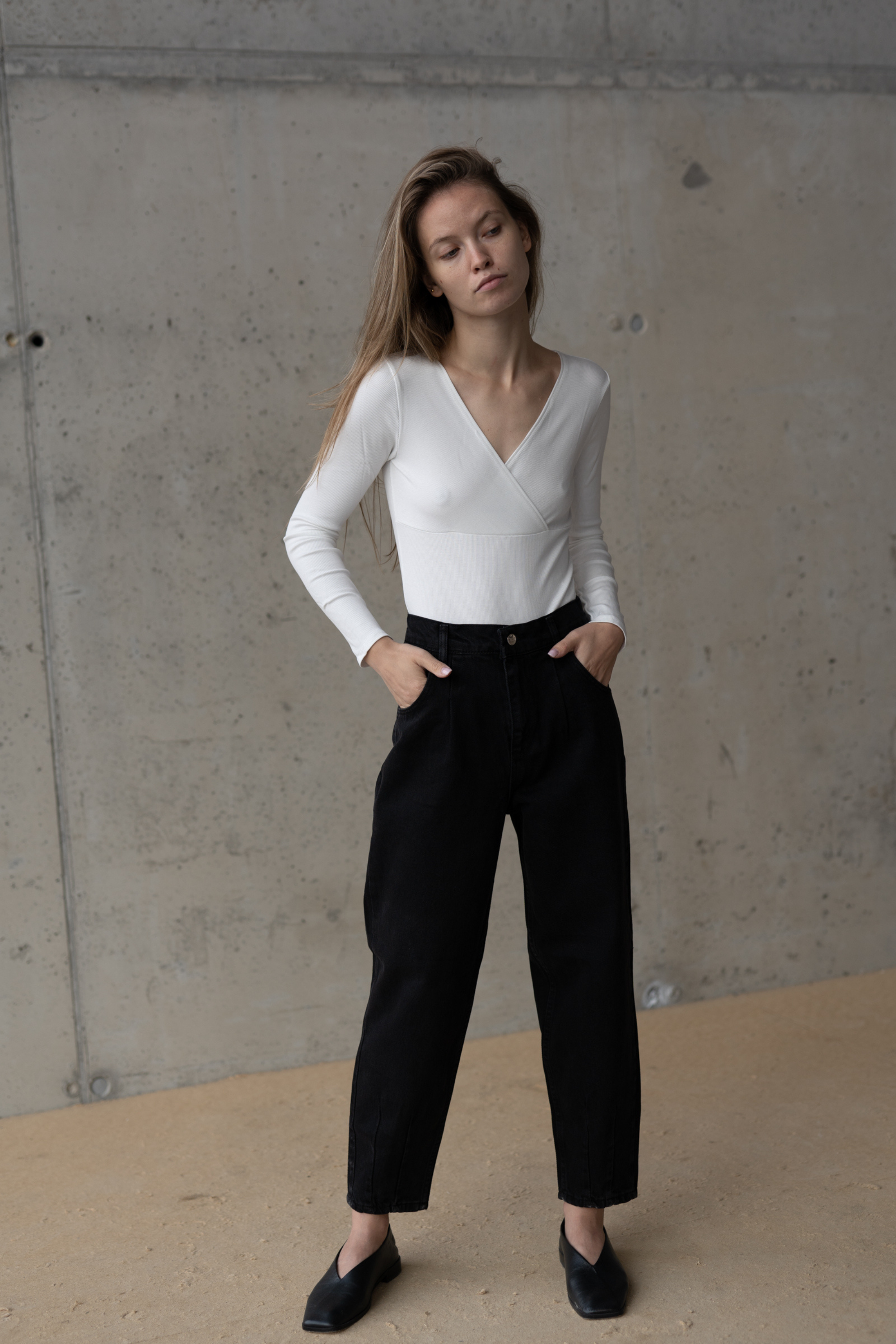 BODY VESSA OFF WHITE - BAWEŁNA ORGANICZNA