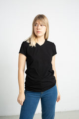 t-shirt V czerń - bawełna organiczna