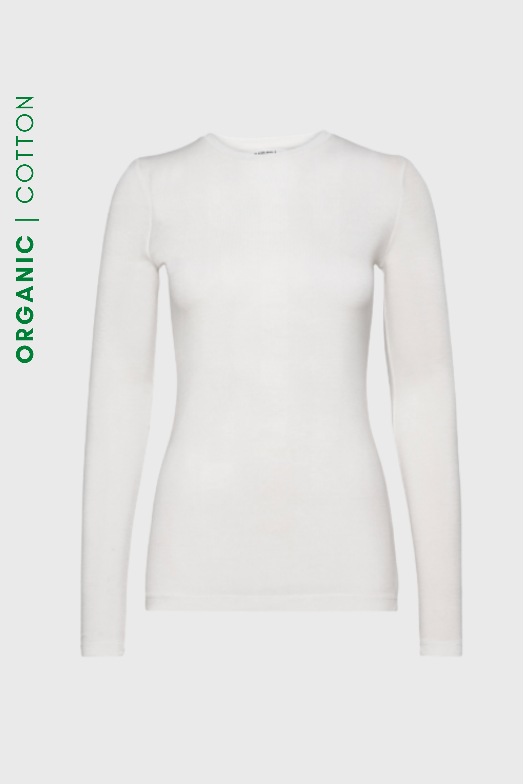 LONGSLEEVE RIB SHAPE PRĄŻEK - BAWEŁNA ORGANICZNA -WHITE